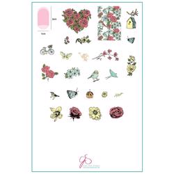 Delicate Garden (CjS-58) - Stampingplade, Clear Jelly Stamper